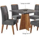 Ver imagem 7 de Mesa de Jantar Quadrada Columbia Tampo em MDP sem Vidro 90x90 e 4 Cadeiras Vegas em Madeira Maciça Yescasa Cinza/Mel/Grafite