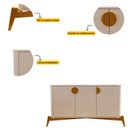 Ver mais imagens de Buffet Buriti com Puxador e Pés em Madeira Maciça