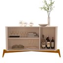 Ver imagem 5 de Buffet Aparador 3 Portas e Pés em Madeira Maciça 100% MDF 144cm Buriti Bege