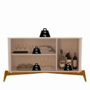 Ver imagem 6 de Buffet Aparador 3 Portas e Pés em Madeira Maciça 100% MDF 144cm Buriti Bege