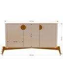 Ver imagem 4 de Buffet Aparador 3 Portas e Pés em Madeira Maciça 100% MDF 144cm Buriti Bege