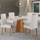 Ver imagem 1 de Mesa de Jantar Quadrada Columbia com Tampo em MDP 90x90 sem Vidro e 4 Cadeiras Venus em MDP/MDF Bege/Mel/Blonde/Marfim