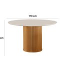Ver imagem 4 de Conjunto Sala de Jantar Mesa Tampo de Vidro Dara 4 Cadeiras Florença Marrom/Castanho Cinamomo/Creme/Off White