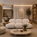 Ver imagem 3 de Sofá Leaf 250 cm 3 Lugares Orgânico Luxo Sala de Estar:Bouclê Off White