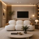 Ver imagem 2 de Sofá Leaf 250 cm 3 Lugares Orgânico Luxo Sala de Estar:Bouclê Off White