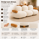 Ver imagem 6 de Sofá Leaf 250 cm 3 Lugares Orgânico Luxo Sala de Estar:Bouclê Off White