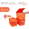 Kit 3 cestos telados com tampa e alças de plástico de 15l terracota - Oikos - 2