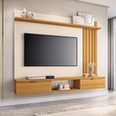 Ver imagem 1 de Painel Suspenso Decorativo Ripado Mdp/mdf Portas Basculantes Dublin Off White/cinamomo G-26 - Gran B