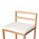 Ver imagem 3 de Banqueta Alta Industrial Moderna Rose Gold P/ Balcão, Bistro, Cozinha Assento Branco