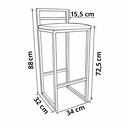 Ver imagem 4 de Banqueta Alta Industrial Moderna Rose Gold P/ Balcão, Bistro, Cozinha Assento Branco