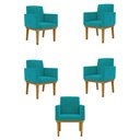 Ver imagem 1 de Kit 5 Poltronas Decorativa Reforçada Oferta - Balaqui Decor Cor:Azul Turquesa