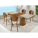 Ver imagem 4 de Mesa de Jantar Extensível Isabela 1,62/2,22m e 2,00/2,78m Mmj-nc Nc-amendoa/vidro Fendi 1,62m Abre 2