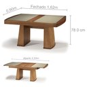 Ver imagem 2 de Mesa de Jantar Extensível Isabela 1,62/2,22m e 2,00/2,78m Mmj-nc Nc-amendoa/vidro Fendi 1,62m Abre 2