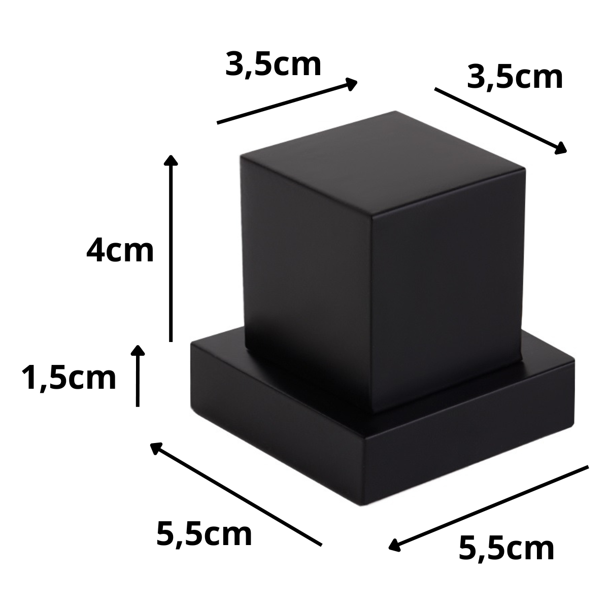 kit 6 acabamentos de registro padrão deca quadrado metal preto fosco - 4