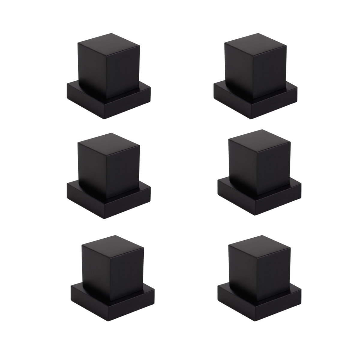 kit 6 acabamentos de registro padrão deca quadrado metal preto fosco - 6