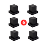 kit 6 acabamentos de registro padrão deca quadrado metal preto fosco - 2