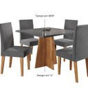 Ver imagem 6 de Mesa de Jantar Quadrada Columbia com Tampo em MDP 90x90 sem Vidro e 4 Cadeiras Venus em MDP/MDF Cinza/Mel/Grafite