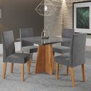 Ver imagem 1 de Mesa de Jantar Quadrada Columbia com Tampo em MDP 90x90 sem Vidro e 4 Cadeiras Venus em MDP/MDF Cinza/Mel/Grafite