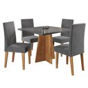 Ver imagem 2 de Mesa de Jantar Quadrada Columbia com Tampo em MDP 90x90 sem Vidro e 4 Cadeiras Venus em MDP/MDF Cinza/Mel/Grafite