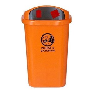Lixeira Plastica Para Descarte De Pilhas E Baterias 50Litros