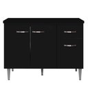 Ver imagem 1 de Balcão Pia Gabriela 120cm Preto com Tampo Mdp - Ajl Móveis