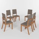 Ver imagem 6 de Kit com 6 Cadeiras de Jantar - Milla Cinza/Marrom