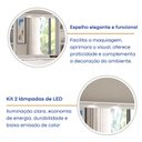 Ver imagem 6 de Penteadeira Escrivaninha em L com Espelho LED 5 Gavetas 6 Nichos Branco