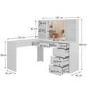 Ver imagem 3 de Penteadeira Escrivaninha em L com Espelho Led 5 Gavetas 6 Nichos