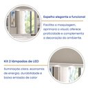 Ver imagem 6 de Penteadeira Escrivaninha em L com Espelho Led 5 Gavetas 6 Nichos