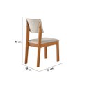 Ver imagem 5 de Conjunto Sala de Jantar Mesa Tampo Vidro/MDF com 4 Cadeiras Linho Marialice Cinamomo/Off White/Bege