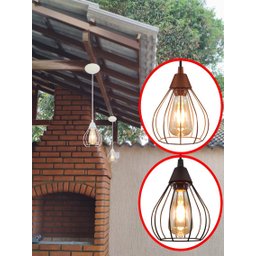 Pendente Aramado Teardrop Preto Sala Quarto Cozinha Banheir - 3