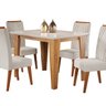 Mesa de Jantar Retangular Divine com Vidro 1,20x90 e 4 Cadeiras Vegas em Madeira Maciça - 2
