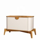 Ver imagem 3 de Mesa de Cabeceira Buriti com Puxador e Pés em Madeira Maciça