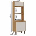 Ver imagem 3 de Armário para Cozinha Paneleiro Torre Forno e Microondas com 3 Portas Cinamomo/Off White