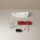 Ver imagem 2 de Conjunto 5 Barcas para Sushi Comida Japonesa Oriental Brancas Uno Coza Plástico 27,5x13cm
