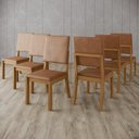 Ver imagem 1 de Kit 6 Cadeiras Estofadas para Mesa de Jantar - Milla Plus Marrom/Caramelo