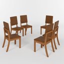 Ver imagem 6 de Kit 6 Cadeiras Estofadas para Mesa de Jantar - Milla Plus Marrom/Caramelo
