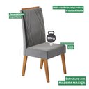 Ver imagem 7 de Mesa de Jantar Retangular Divine com Vidro 1,20x90 e 4 Cadeiras Vegas em Madeira Maciça