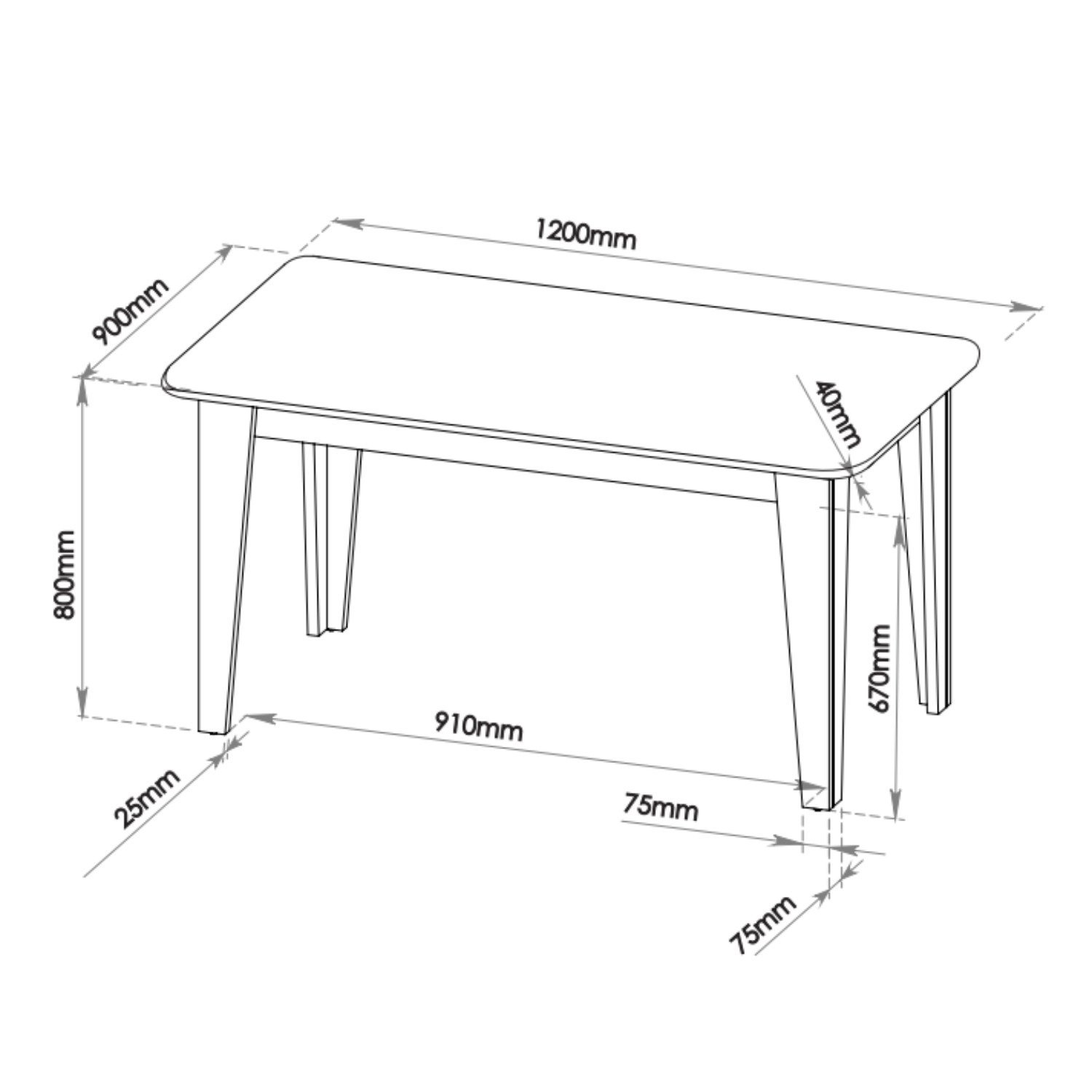 Mesa de Jantar Retangular Divine com Vidro 1,20x90 e 4 Cadeiras Vegas em Madeira Maciça - 3