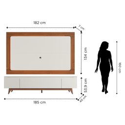 Rack com Painel para Tv até 75 Polegadas 180cm Flynt Oslo - 10