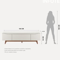 Rack com Painel para Tv até 75 Polegadas 180cm Flynt Oslo - 11