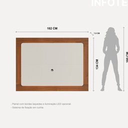 Rack com Painel para Tv até 75 Polegadas 180cm Flynt Oslo - 7