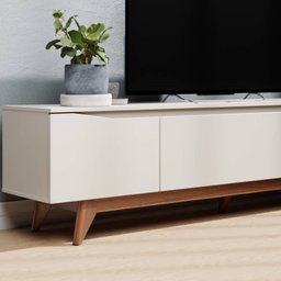 Rack com Painel para Tv até 75 Polegadas 220cm Pés Madeira Maciça Flynt Oslo - 2