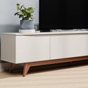 Ver imagem 3 de Rack com Painel para TV até 75 Polegadas MDF 220CMX187,9cm Pés em Madeira Maciça Flynt Oslo Bege