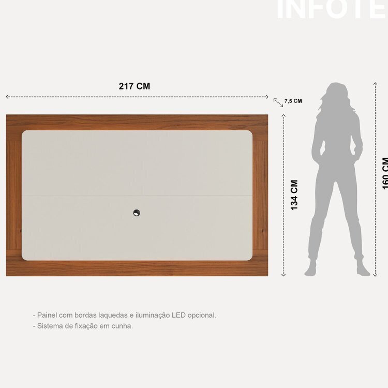 Rack com Painel para Tv até 75 Polegadas 220cm Pés Madeira Maciça Flynt Oslo - 8
