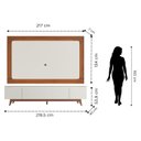 Ver imagem 6 de Rack com Painel para TV até 75 Polegadas MDF 220CMX187,9cm Pés em Madeira Maciça Flynt Oslo Bege