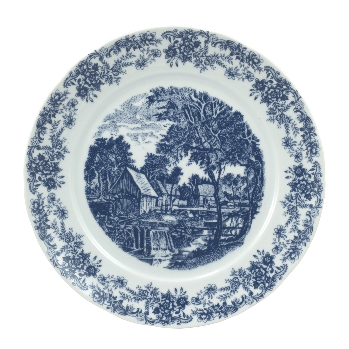 Prato Raso 26cm Porcelana Schmidt - Dec. Paisagem Azul - 1