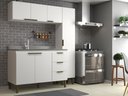 Ver imagem 1 de Cozinha Completa Modulada 3 Peças 6 Portas 3 Gavetas Bia Branco