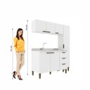 Ver imagem 4 de Cozinha Completa Modulada 3 Peças 6 Portas 3 Gavetas Bia Branco