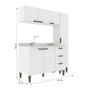 Ver imagem 3 de Cozinha Completa Modulada 3 Peças 6 Portas 3 Gavetas Bia Branco